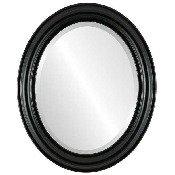 Philadelphia Beveled Oval Mirror Frame in Gloss Black