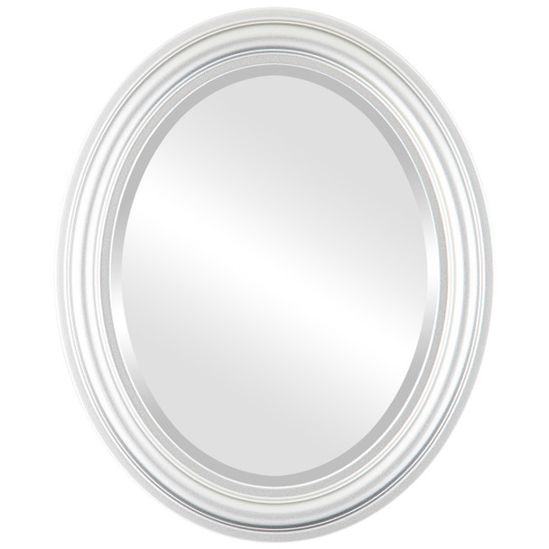Philadelphia Beveled Oval Mirror Frame in Silver Spray
