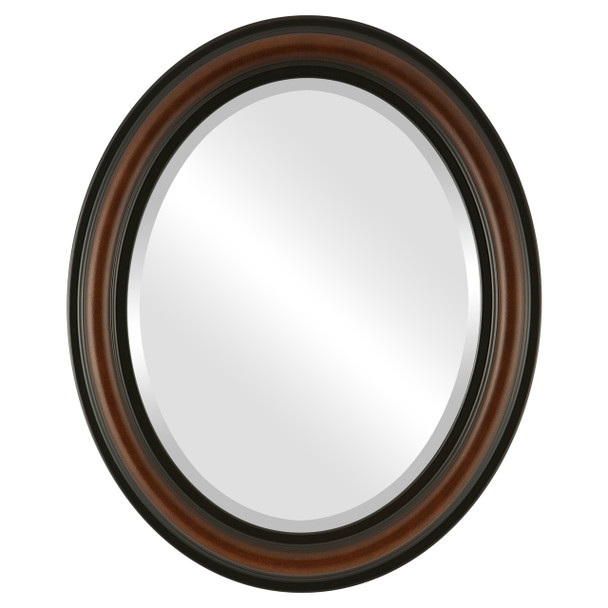 Philadelphia Beveled Oval Mirror Frame in Walnut