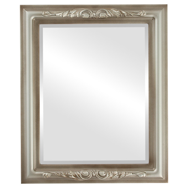 Florence Beveled Rectangle Mirror Frame in Silver Shade