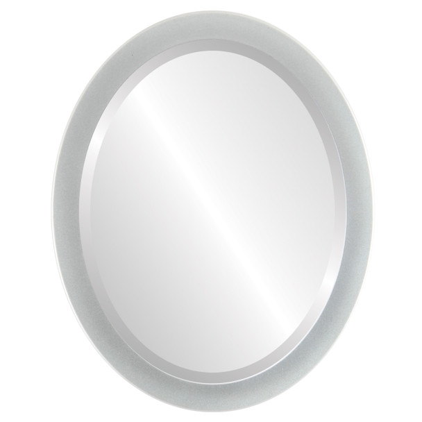 Vienna Beveled Oval Mirror Frame in Bright Silver