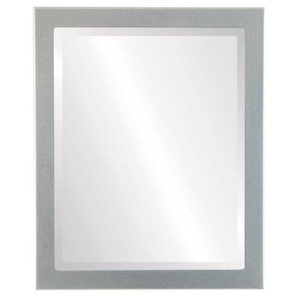 Vienna Beveled Rectangle Mirror Frame in Bright Silver