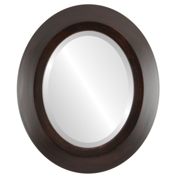Veneto Bevelled Oval Mirror Frame in Mocha