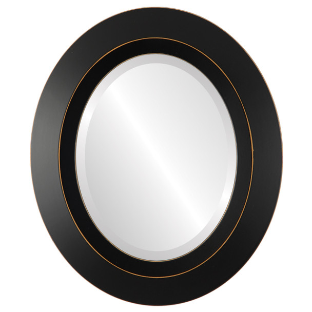 Veneto Bevelled Oval Mirror Frame in Rubbed Black
