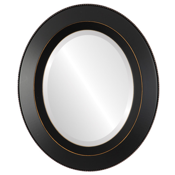 Lombardia Beveled Oval Mirror Frame in Rubbed Black