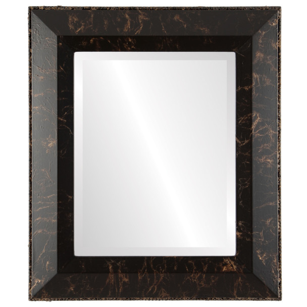 Lombardia Beveled Rectangle Mirror Frame in Veined Onyx