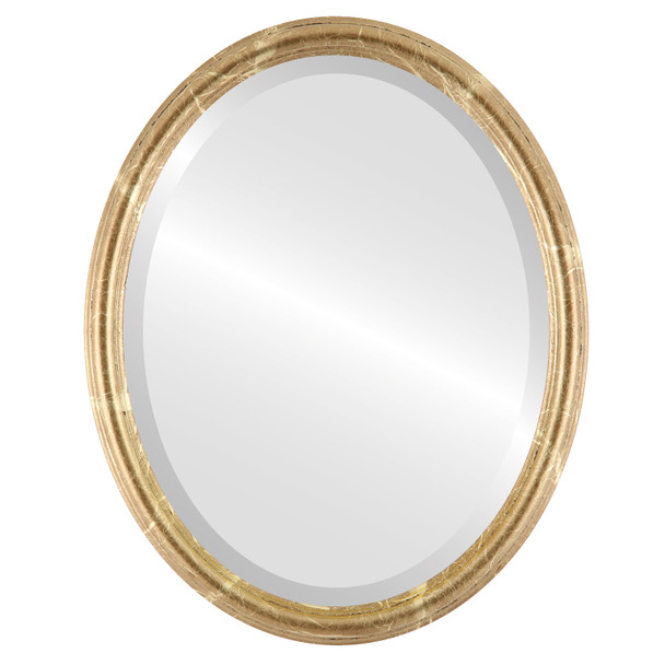 Saratoga Beveled Oval Mirror Frame in Champagne Gold