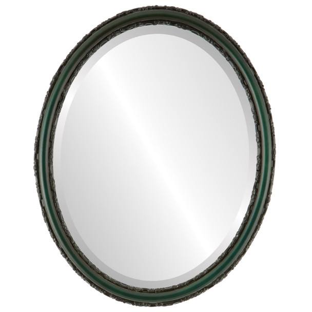Virginia Beveled Oval Mirror Frame in Hunter Green