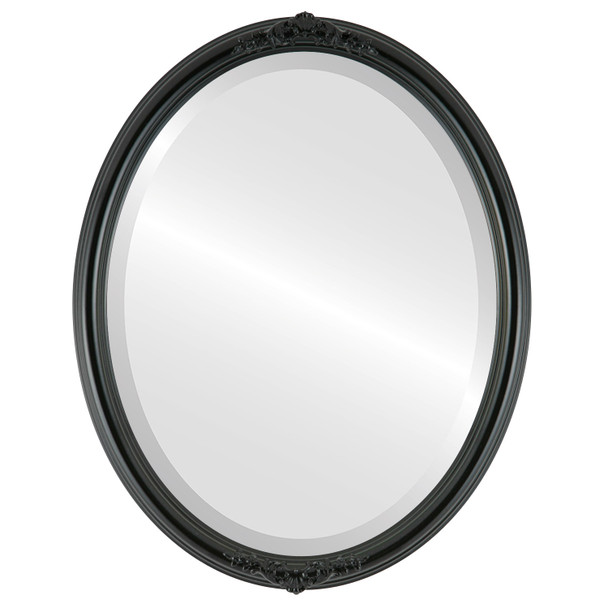 Contessa Beveled Oval Mirror Frame in Gloss Black