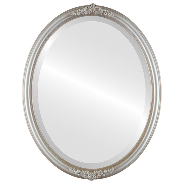 Contessa Beveled Oval Mirror Frame in Silver Shade