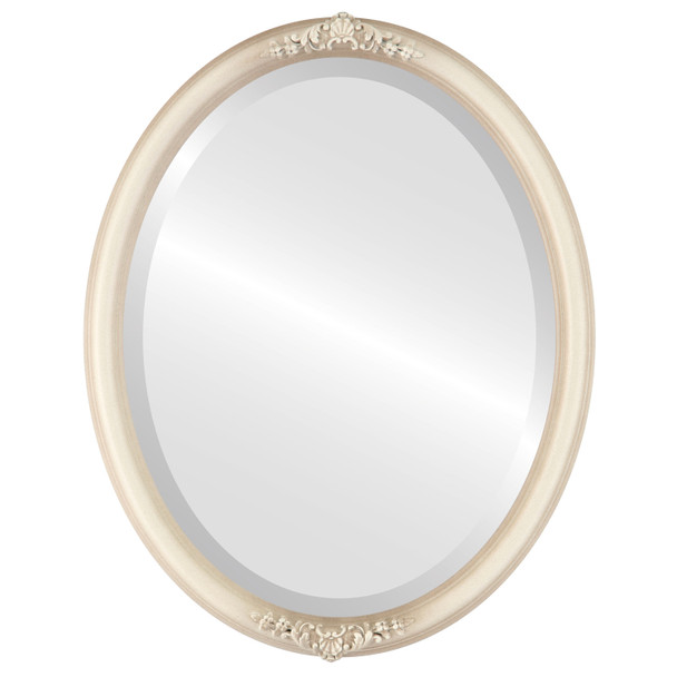 Contessa Beveled Oval Mirror Frame in Taupe