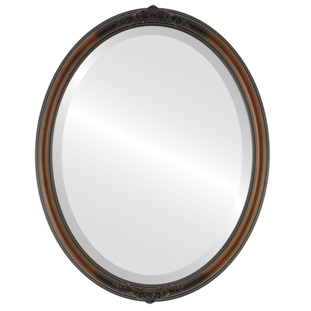 Contessa Beveled Oval Mirror Frame in Walnut