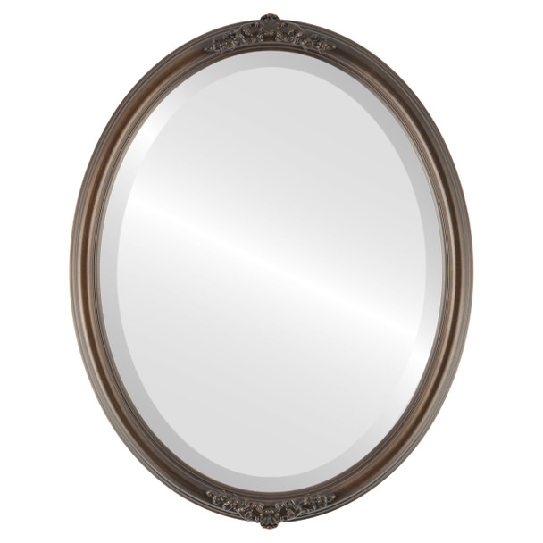 Contessa Beveled Oval Mirror Frame in Rubbed Bronze