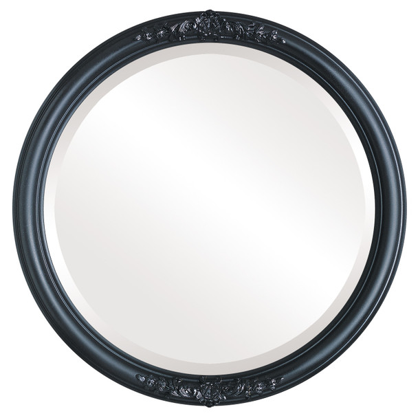 Contessa Beveled Round Mirror Frame in Matte Black