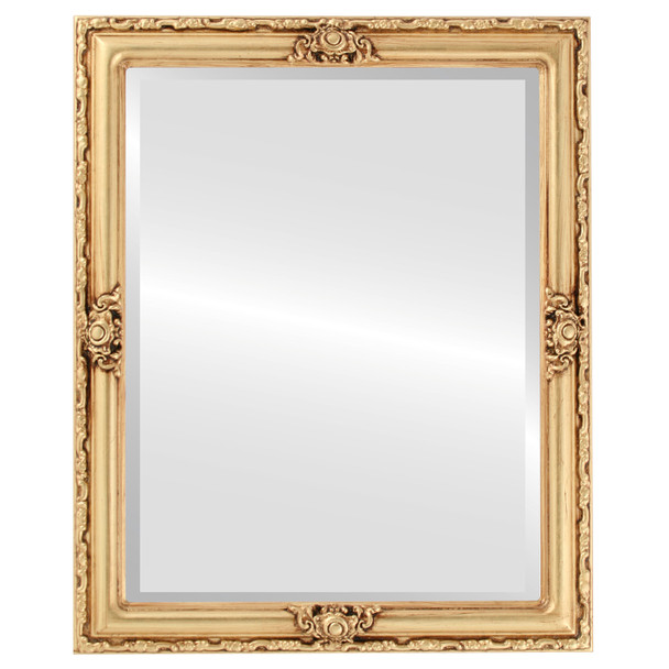 Jefferson Beveled Rectangle Mirror Frame in Antique Gold Leaf