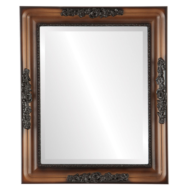 Versailles Beveled Rectangle Mirror Frame in Walnut