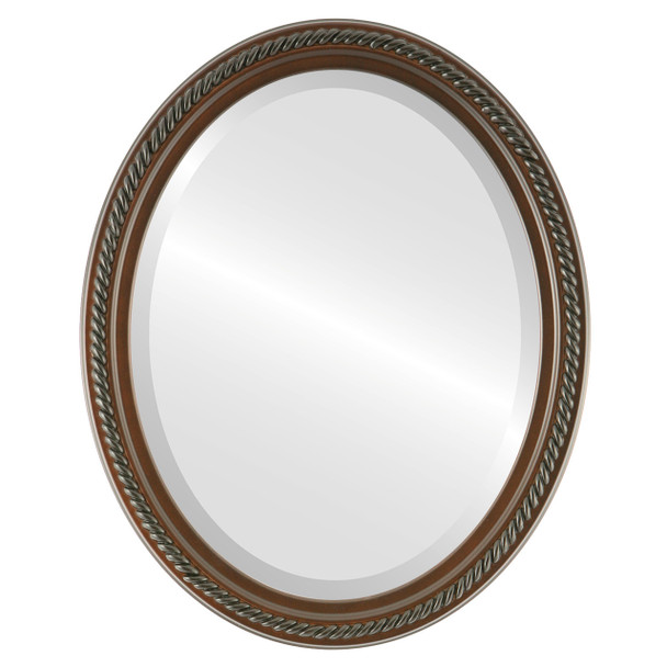 Santa-Fe Beveled Oval Mirror Frame in Rosewood