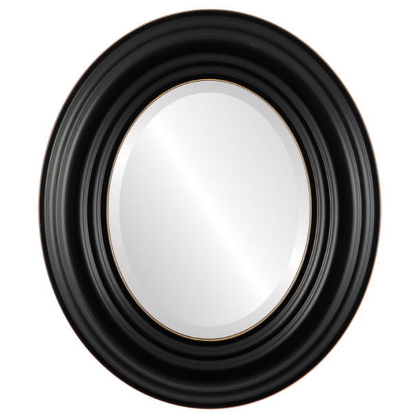 Regalia Beveled Oval Mirror Frame in Rubbed Black