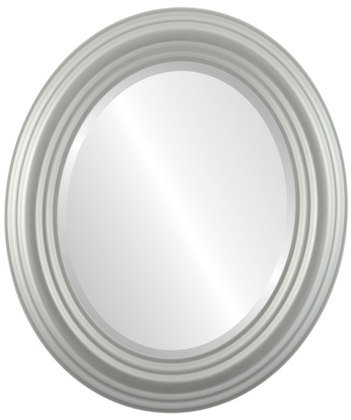 Regalia Beveled Oval Mirror Frame in Bright Silver