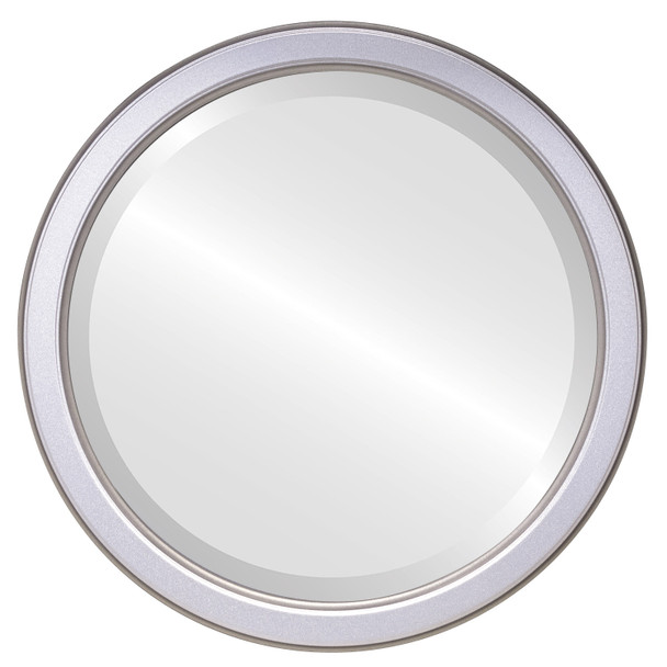 Toronto Beveled Round Mirror Frame in Silver Shade