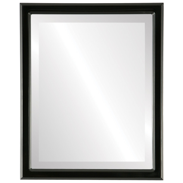 Toronto Beveled Rectangle Mirror Frame in Gloss Black