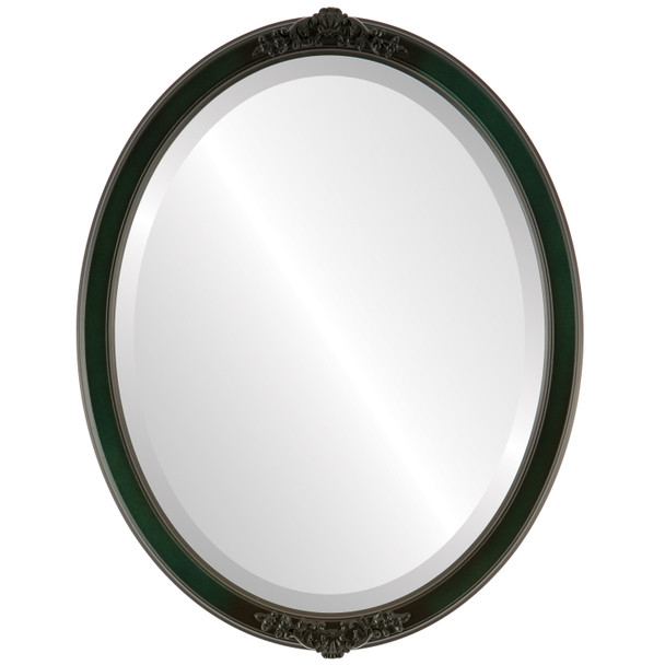 Athena Beveled Oval Mirror Frame in Hunter Green