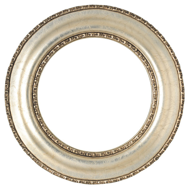 Somerset Round Frame # 452 - Silver Leaf with Brown Antique