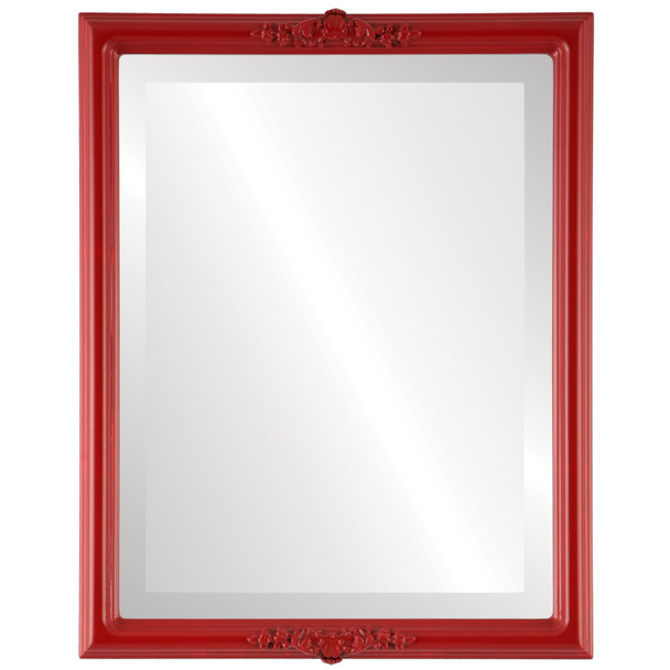 Athena Beveled Rectangle Mirror Frame in Holiday Red