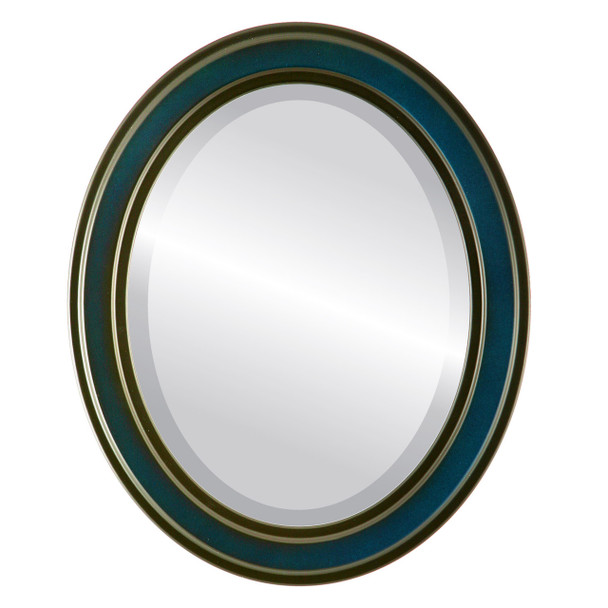 Wright Beveled Oval Mirror Frame in Royal Blue