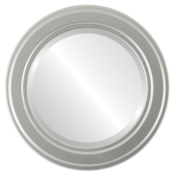 Wright Beveled Round Mirror Frame in Silver Spray