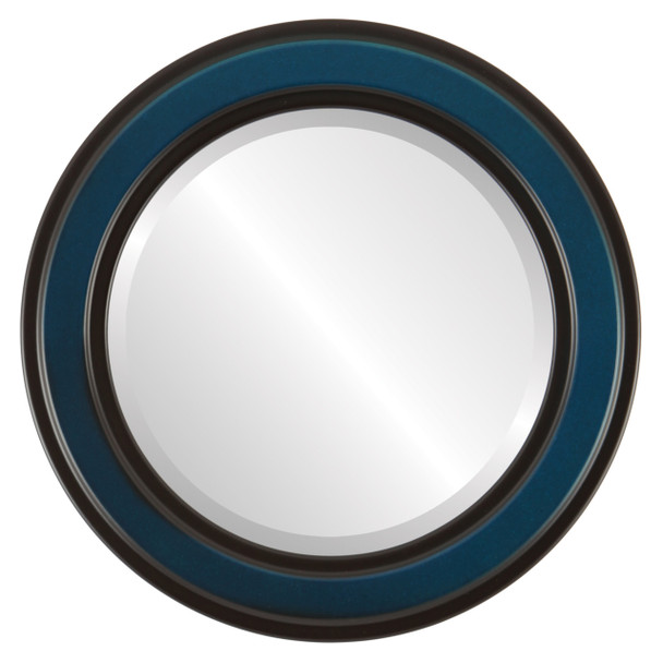 Wright Beveled Round Mirror Frame in Royal Blue