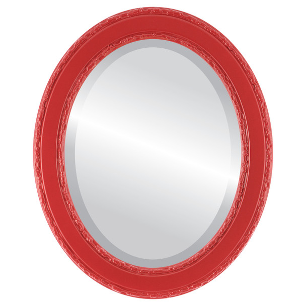 Monticello Beveled Oval Mirror Frame in Holiday Red