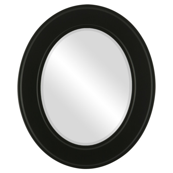 Montreal Beveled Oval Mirror Frame in Matte Black