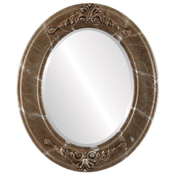 Ramino Beveled Oval Mirror Frame in Champagne Silver
