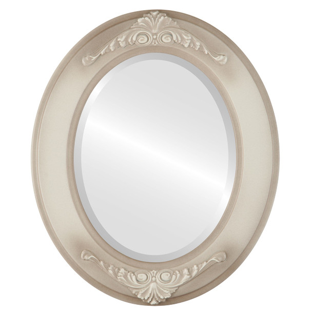 Ramino Beveled Oval Mirror Frame in Taupe