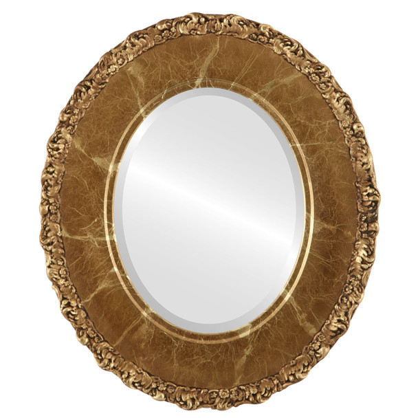 Williamsburg Beveled Oval Mirror Frame in Champagne Gold