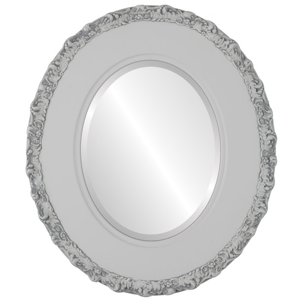 Williamsburg Beveled Oval Mirror Frame in Linen White
