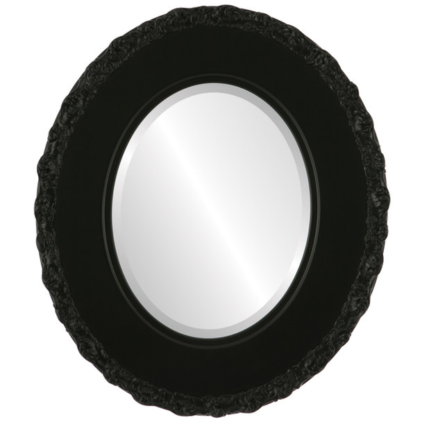 Williamsburg Beveled Oval Mirror Frame in Matte Black