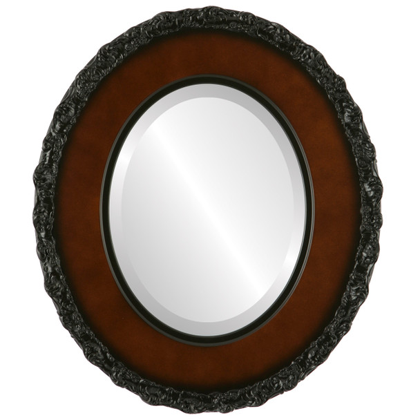 Williamsburg Beveled Oval Mirror Frame in Walnut