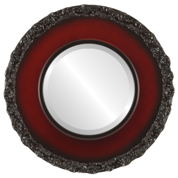 Williamsburg Beveled Round Mirror Frame in Rosewood