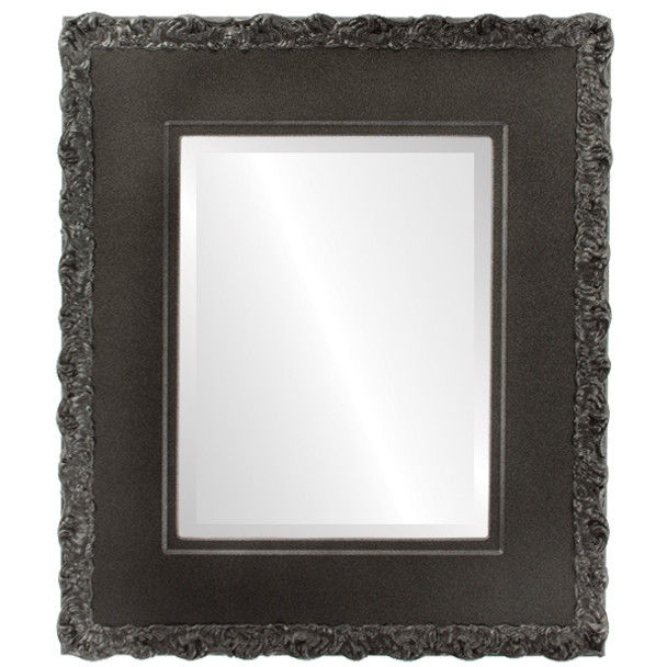 Williamsburg Beveled Rectangle Mirror Frame in Black Silver