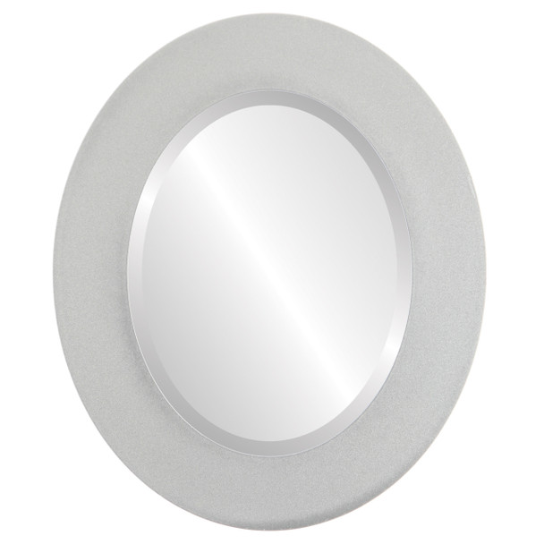 Ashland Beveled Oval Mirror Frame in Bright Silver