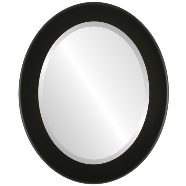 Avenue Beveled Oval Mirror Frame in Matte Black