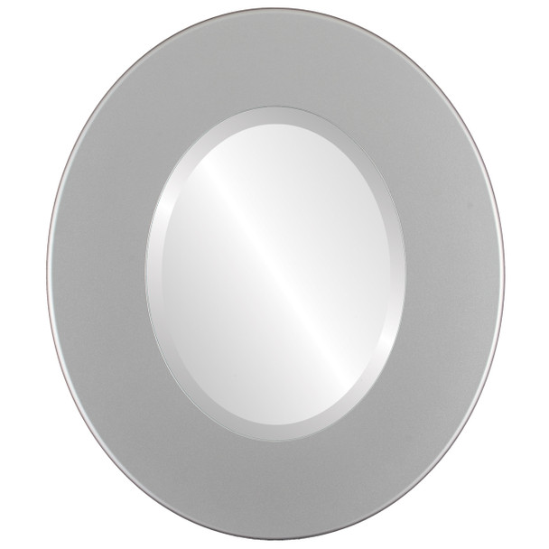 Boulevard Beveled Oval Mirror Frame in Bright Silver