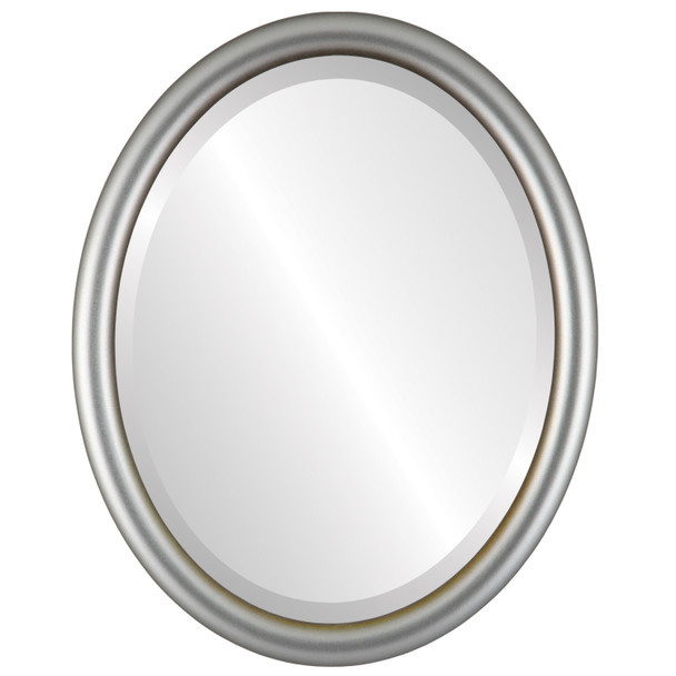 Pasadena Beveled Oval Mirror Frame in Silver Shade