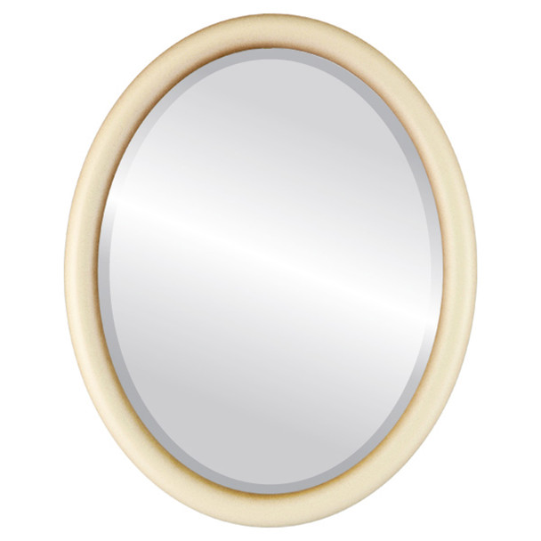 Pasadena Beveled Oval Mirror Frame in Taupe