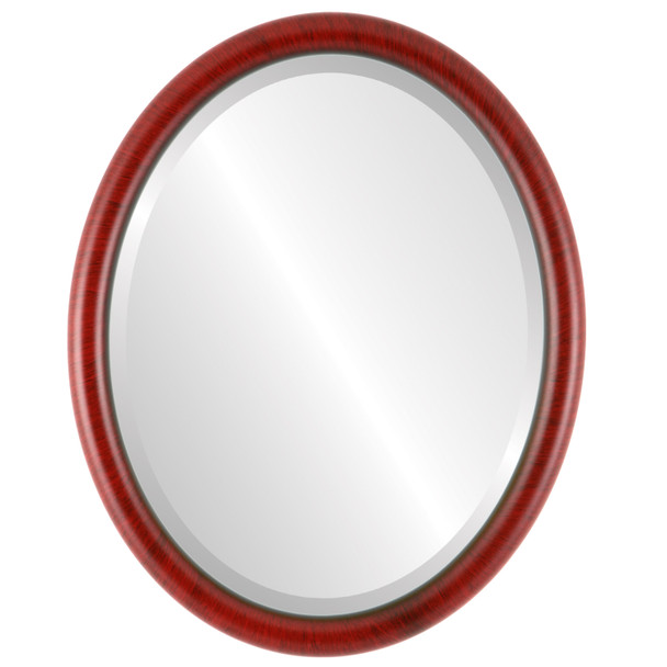 Pasadena Beveled Oval Mirror Frame in Vintage Cherry