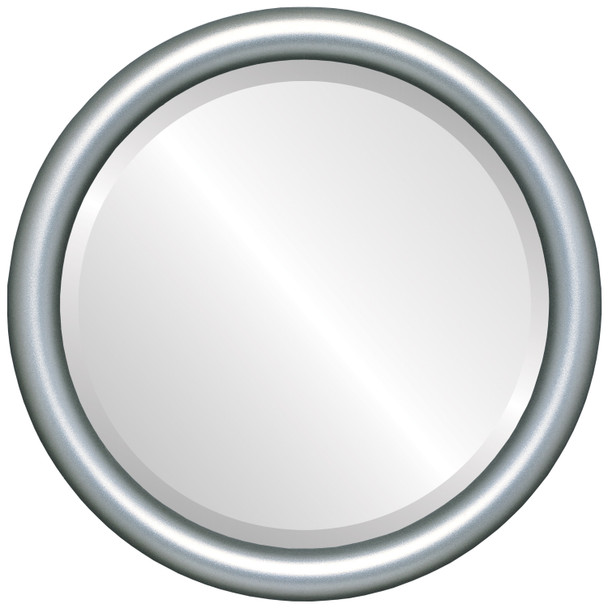 Pasadena Beveled Round Mirror Frame in Silver Shade