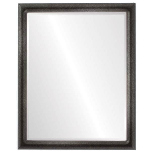 Pasadena Beveled Rectangle Mirror Frame in Black Silver