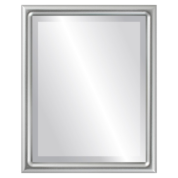 Pasadena Beveled Rectangle Mirror Frame in Silver Spray